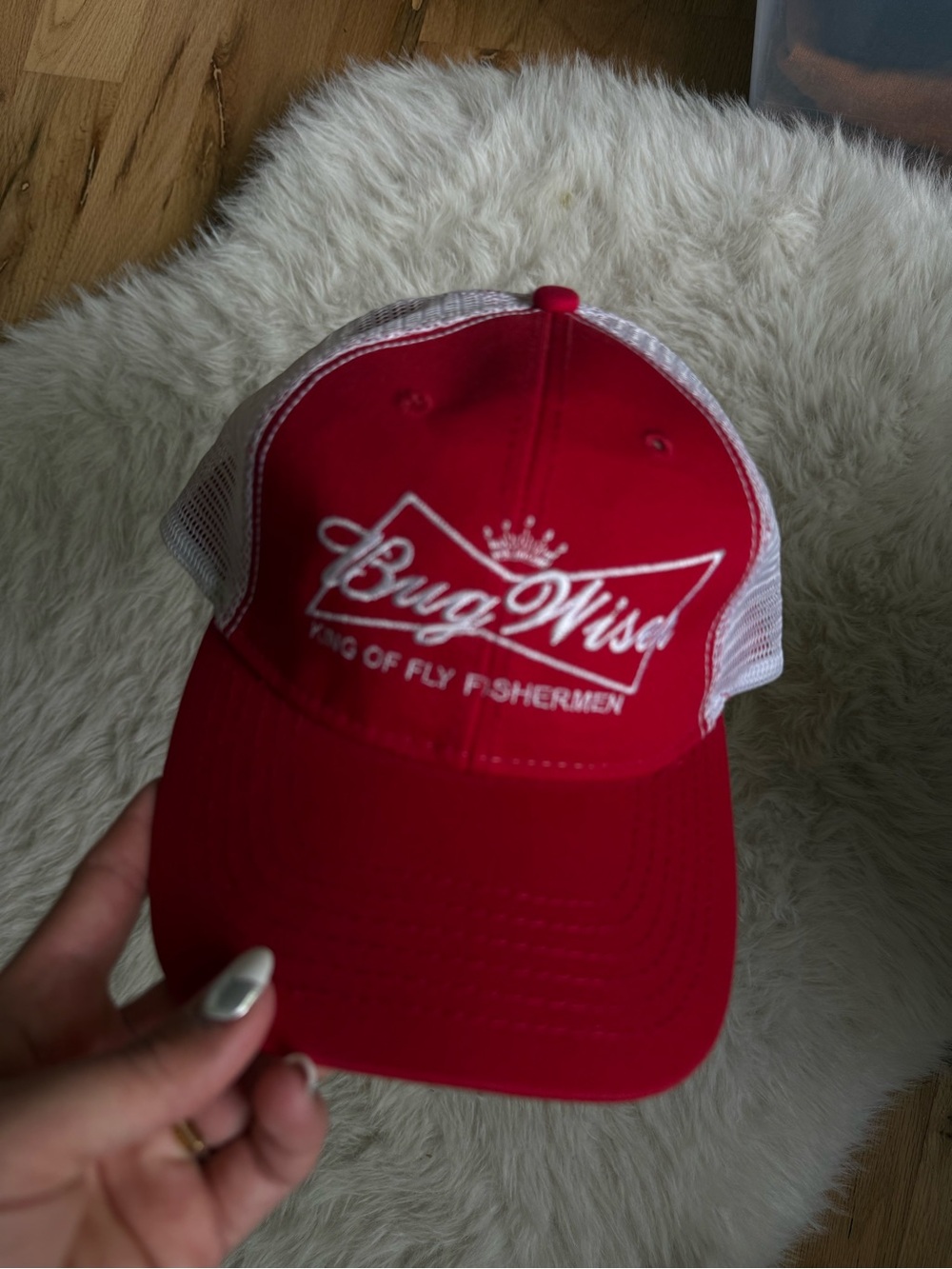 Fly fishing Red Mesh Baseball Cap